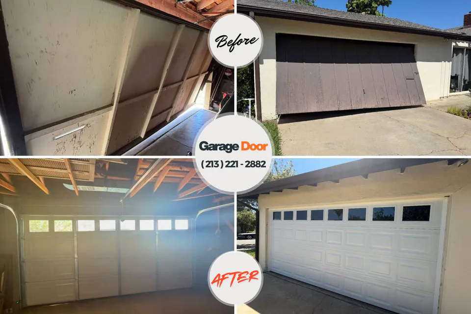 Before and after: garage door opener repair Dunlap, IA